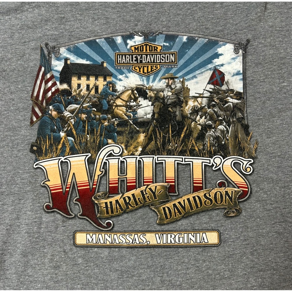 Harley-Davidson Screamin Eagle T-Shirt Gray XL RK Stratman Manassas VA Biker - Picture 7 of 13
